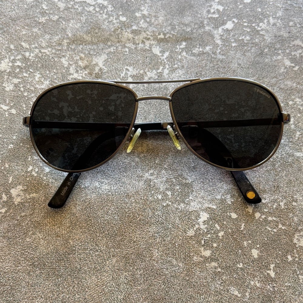 Polaroid Dark Gray Aviator Sunglasses